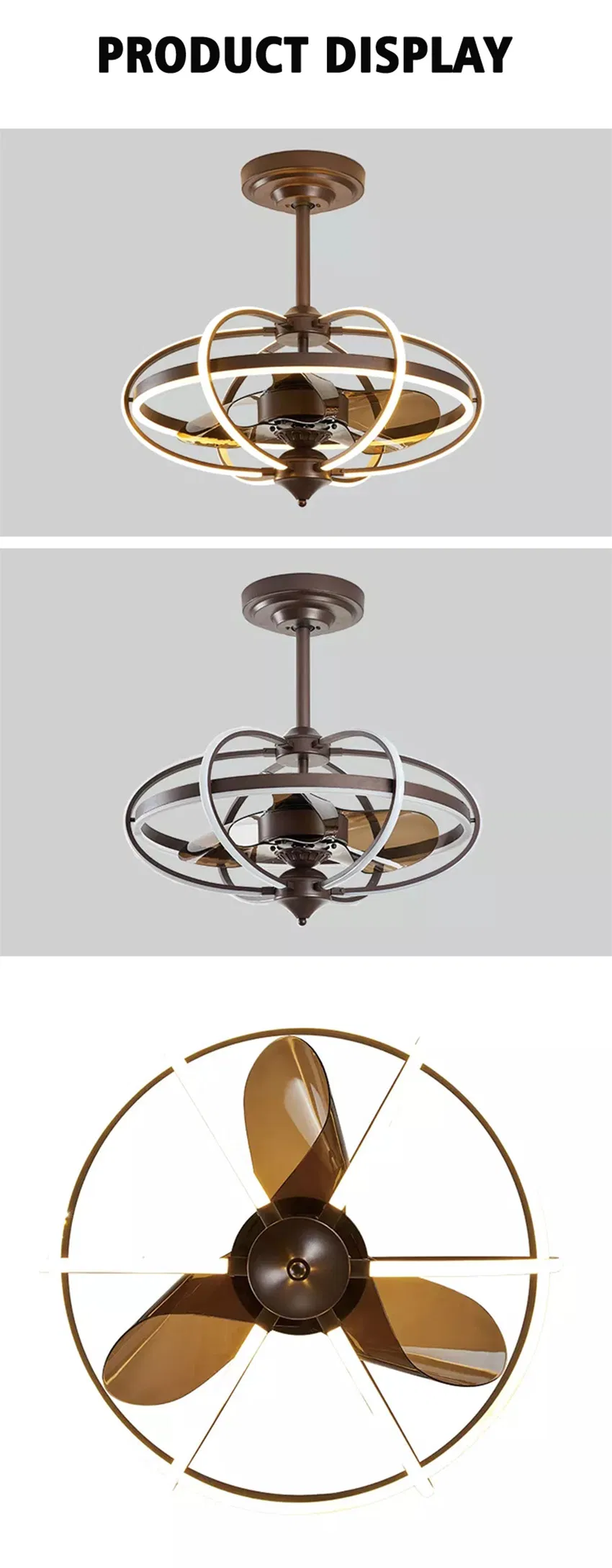 Industrial Wind Ceiling Light Household Fan Chandelier Restaurant Bedroom Ceiling Fan Light