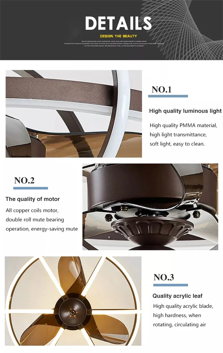 Industrial Wind Ceiling Light Household Fan Chandelier Restaurant Bedroom Ceiling Fan Light