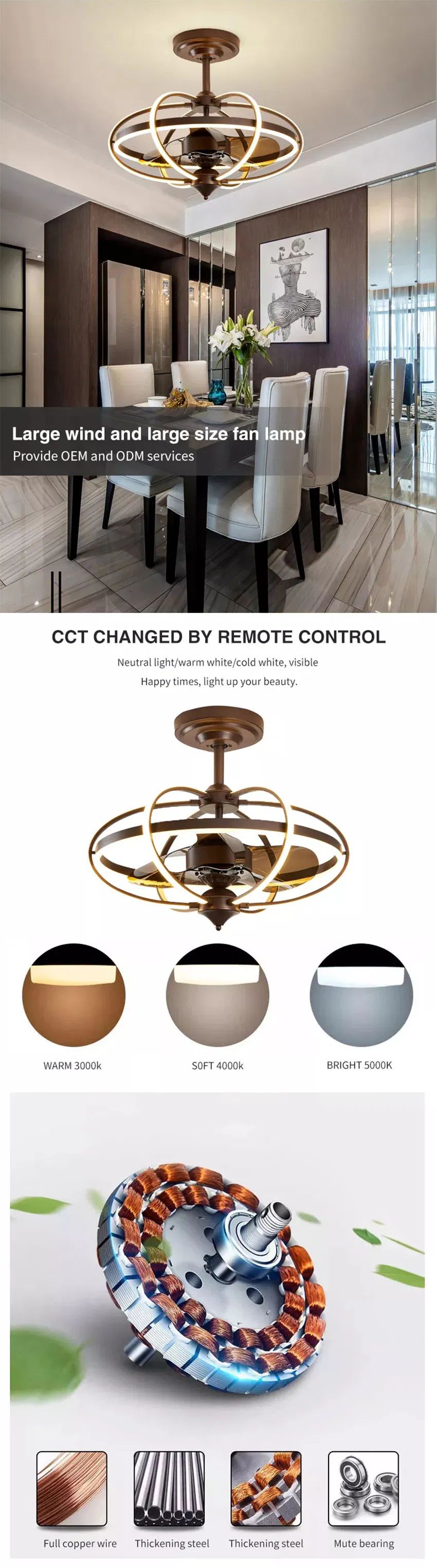 Industrial Wind Ceiling Light Household Fan Chandelier Restaurant Bedroom Ceiling Fan Light