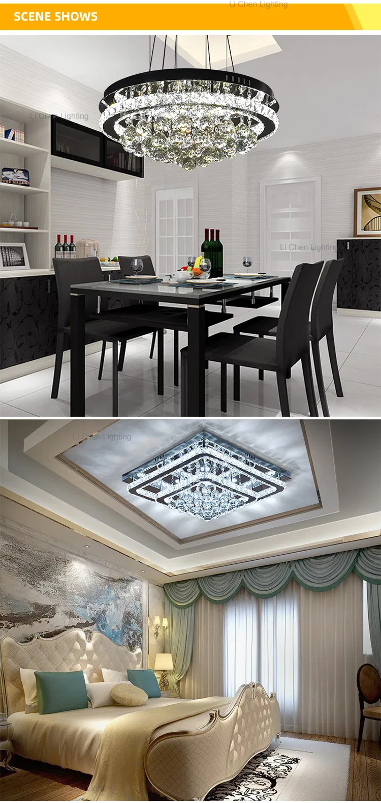 LED Modern Decorative Living Room Dining Room Crystal LED Ceiling Lamp