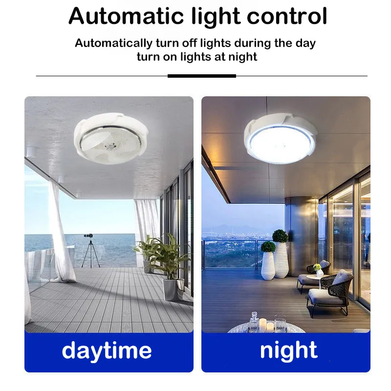High-Brightness Solar Ceiling Light for Outdoor Patios with 5000K Daylight White &amp; IP65 Waterproof Standard
