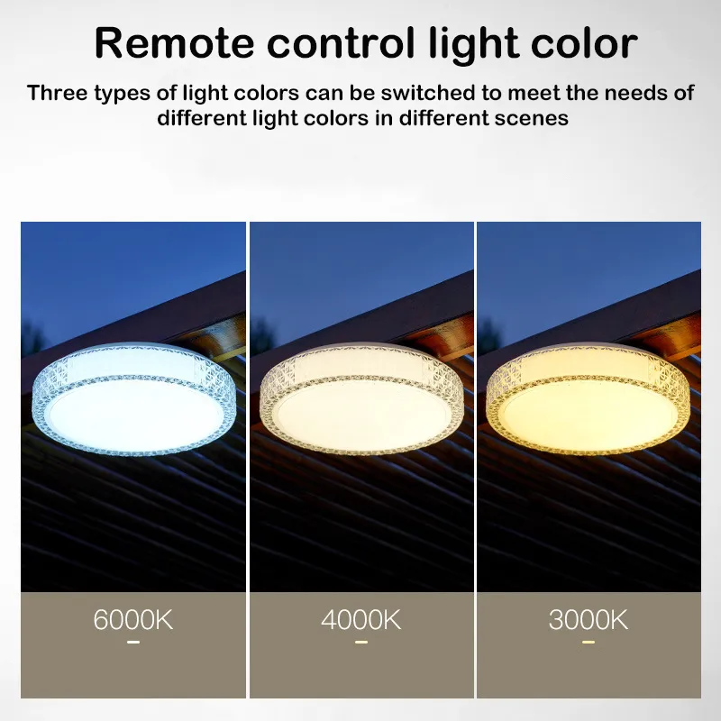 High-Brightness Solar Ceiling Light for Outdoor Patios with 5000K Daylight White &amp; IP65 Waterproof Standard