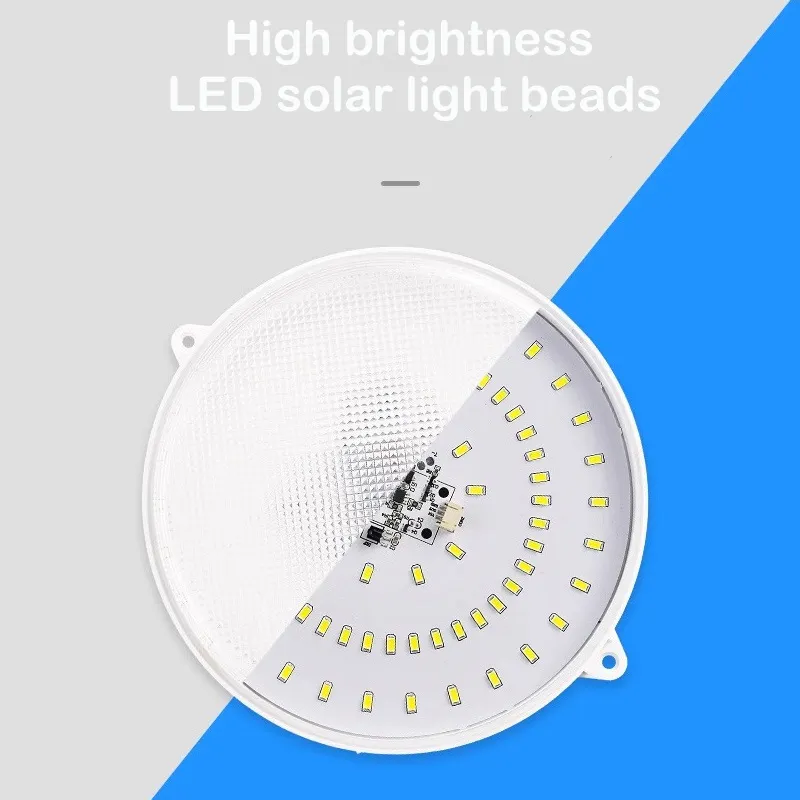 High-Brightness Solar Ceiling Light for Outdoor Patios with 5000K Daylight White &amp; IP65 Waterproof Standard