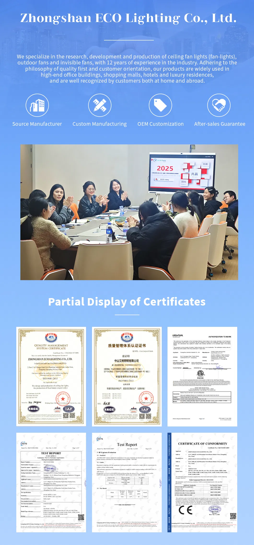 Low Noise DC Ceiling Fan with Light 6 Speed Adjustable Fan Light