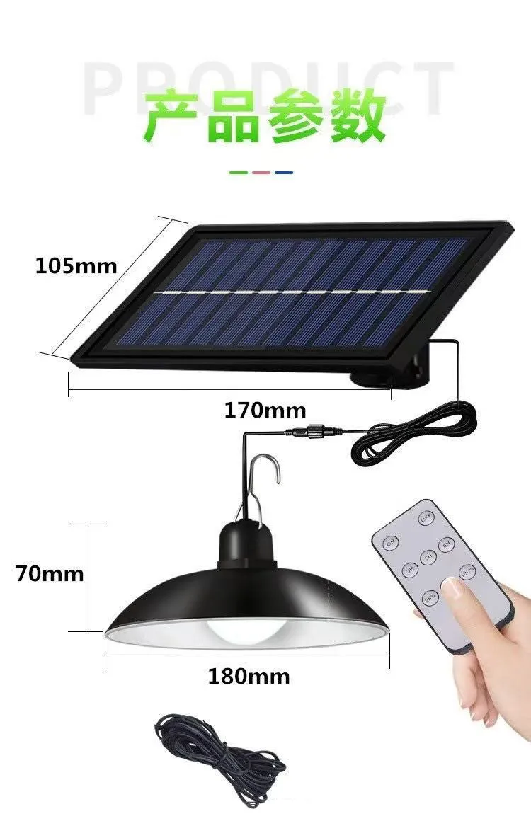 Separated Decorative Solar Ceiling Light Hanging Lamp Energy Saving Indoor Bulb