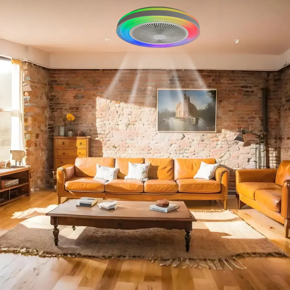 RGB Lighting 3CCT Dimmable 2.4G Remote Control Surface Smart Ceiling Fan Light