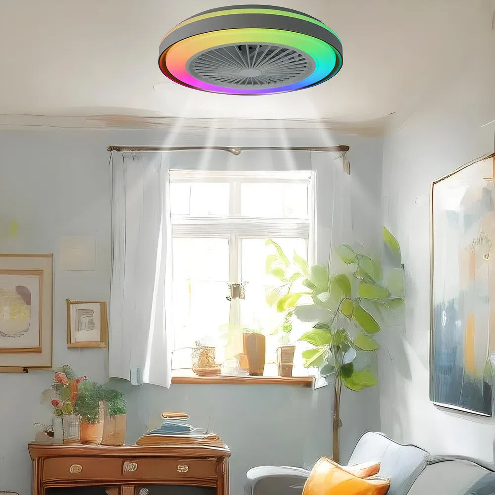 RGB Lighting 3CCT Dimmable 2.4G Remote Control Surface Smart Ceiling Fan Light