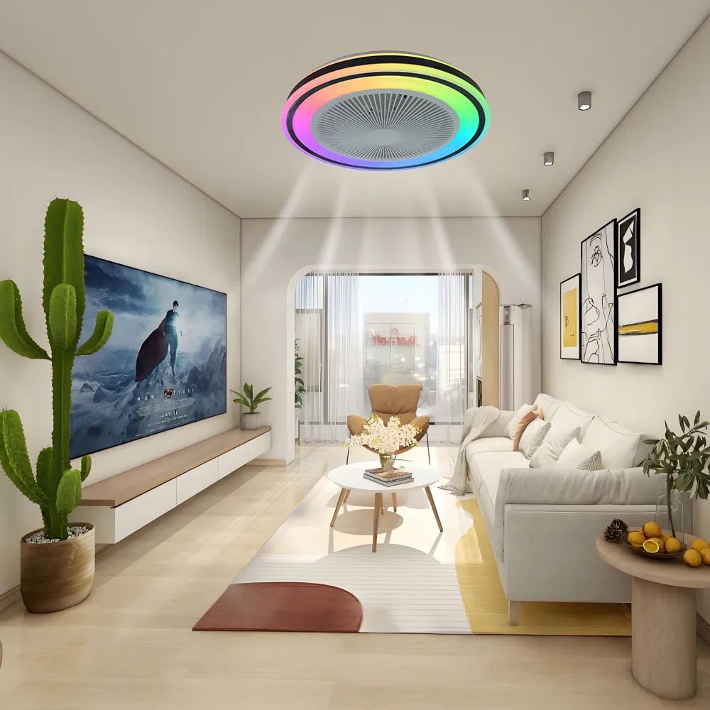 RGB Lighting 3CCT Dimmable 2.4G Remote Control Surface Smart Ceiling Fan Light