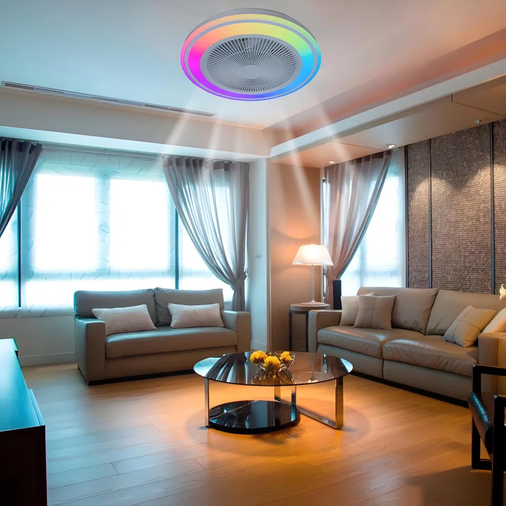 RGB Lighting 3CCT Dimmable 2.4G Remote Control Surface Smart Ceiling Fan Light