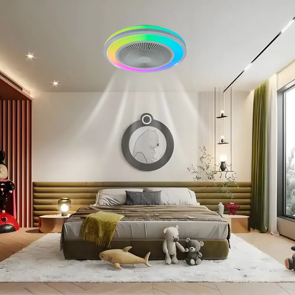 RGB Lighting 3CCT Dimmable 2.4G Remote Control Surface Smart Ceiling Fan Light