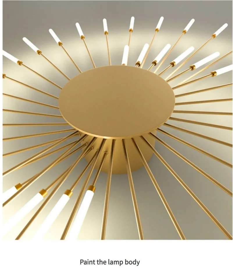 Wholesale Creative Fireworks Modern Acrylic LED Ceiling Lamp Restaurant Bedroom Gold Acrylic Surface Mounted Ceiling Light Fixture (ZY-X001)