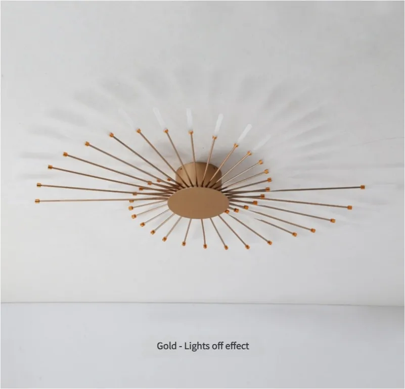 Wholesale Creative Fireworks Modern Acrylic LED Ceiling Lamp Restaurant Bedroom Gold Acrylic Surface Mounted Ceiling Light Fixture (ZY-X001)