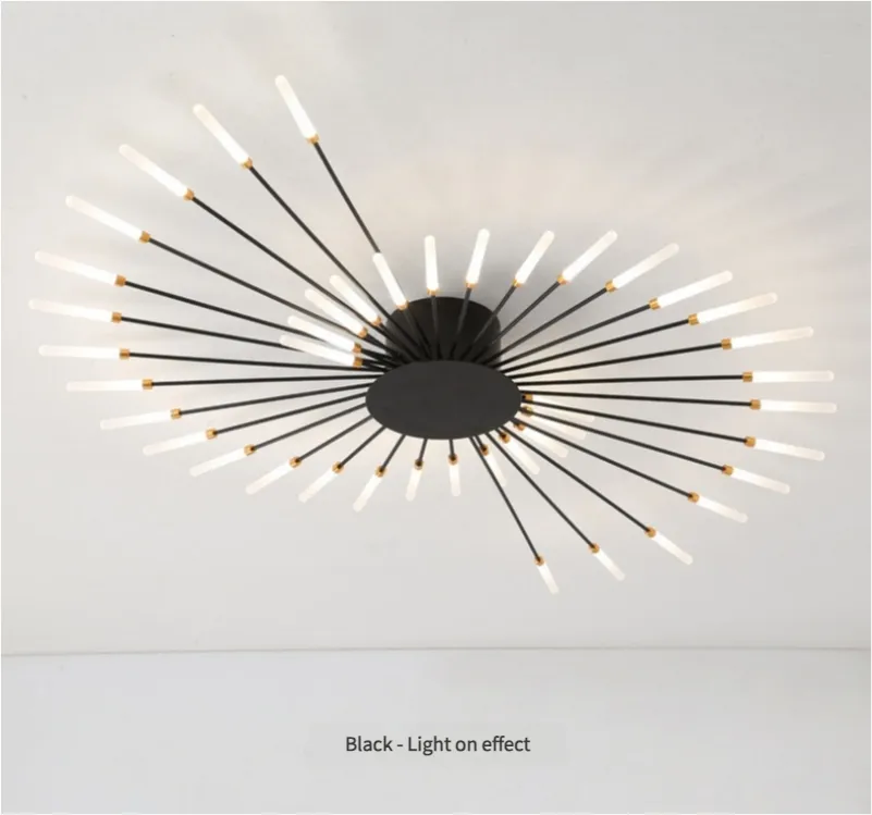 Wholesale Creative Fireworks Modern Acrylic LED Ceiling Lamp Restaurant Bedroom Gold Acrylic Surface Mounted Ceiling Light Fixture (ZY-X001)