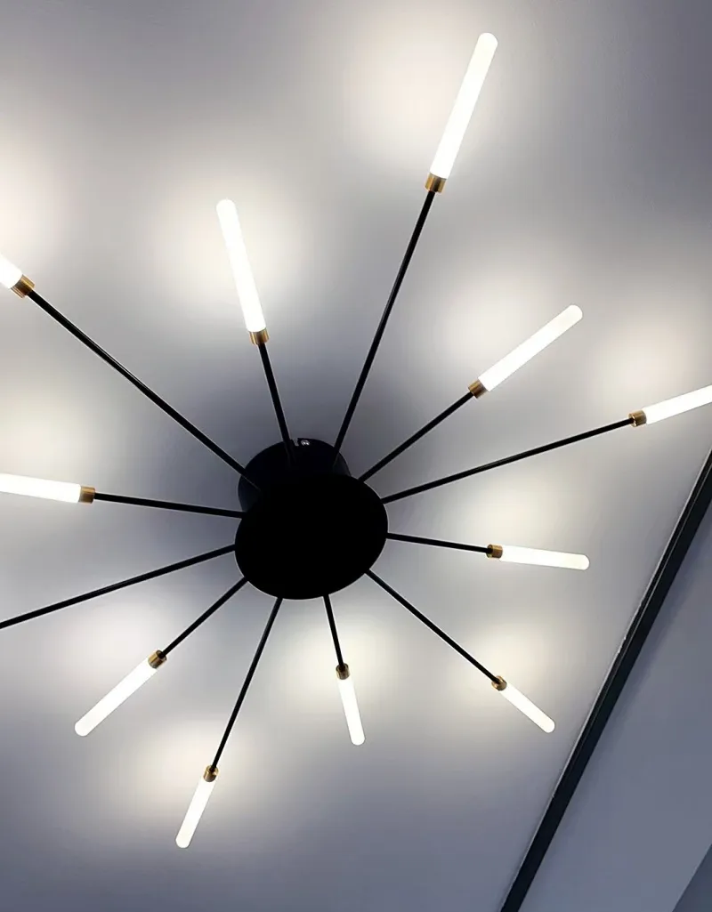 Wholesale Creative Fireworks Modern Acrylic LED Ceiling Lamp Restaurant Bedroom Gold Acrylic Surface Mounted Ceiling Light Fixture (ZY-X001)