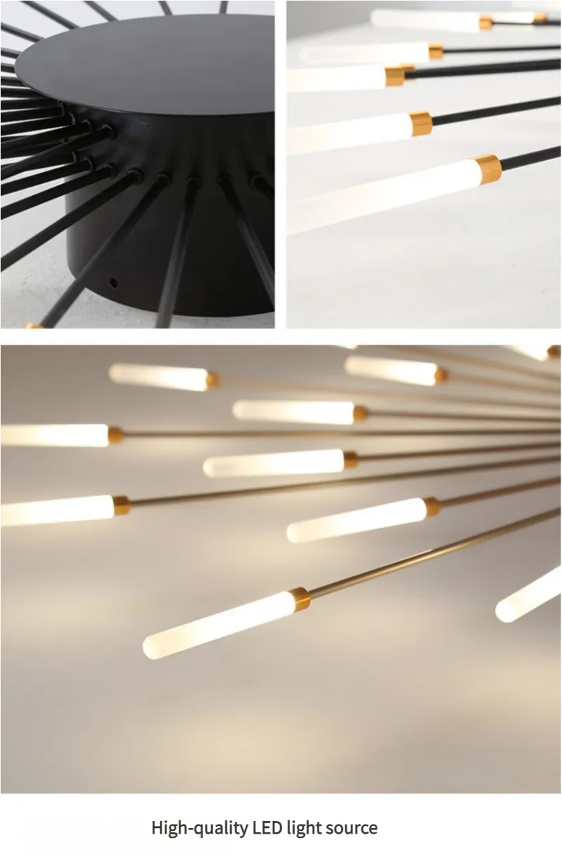 Wholesale Creative Fireworks Modern Acrylic LED Ceiling Lamp Restaurant Bedroom Gold Acrylic Surface Mounted Ceiling Light Fixture (ZY-X001)