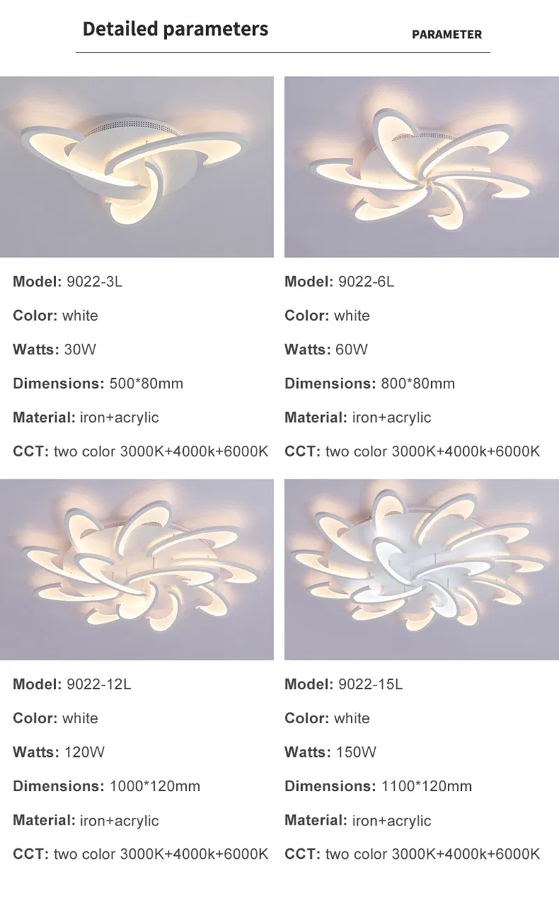 2025 Modern Hotel Living Room Lighting Surface Mounted LED Lights 150W LED Ceiling Light (9022)