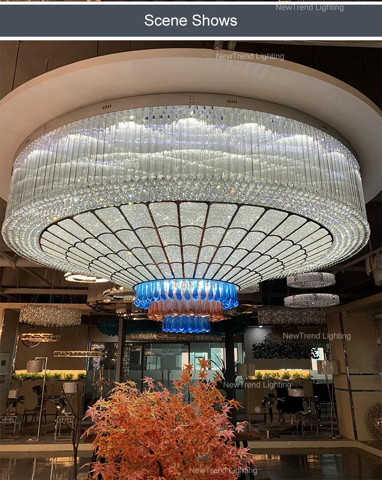 Luxury Lamp Custom Large Project Banquet Lighting Luxury LED Crystal Ceiling Chandelier