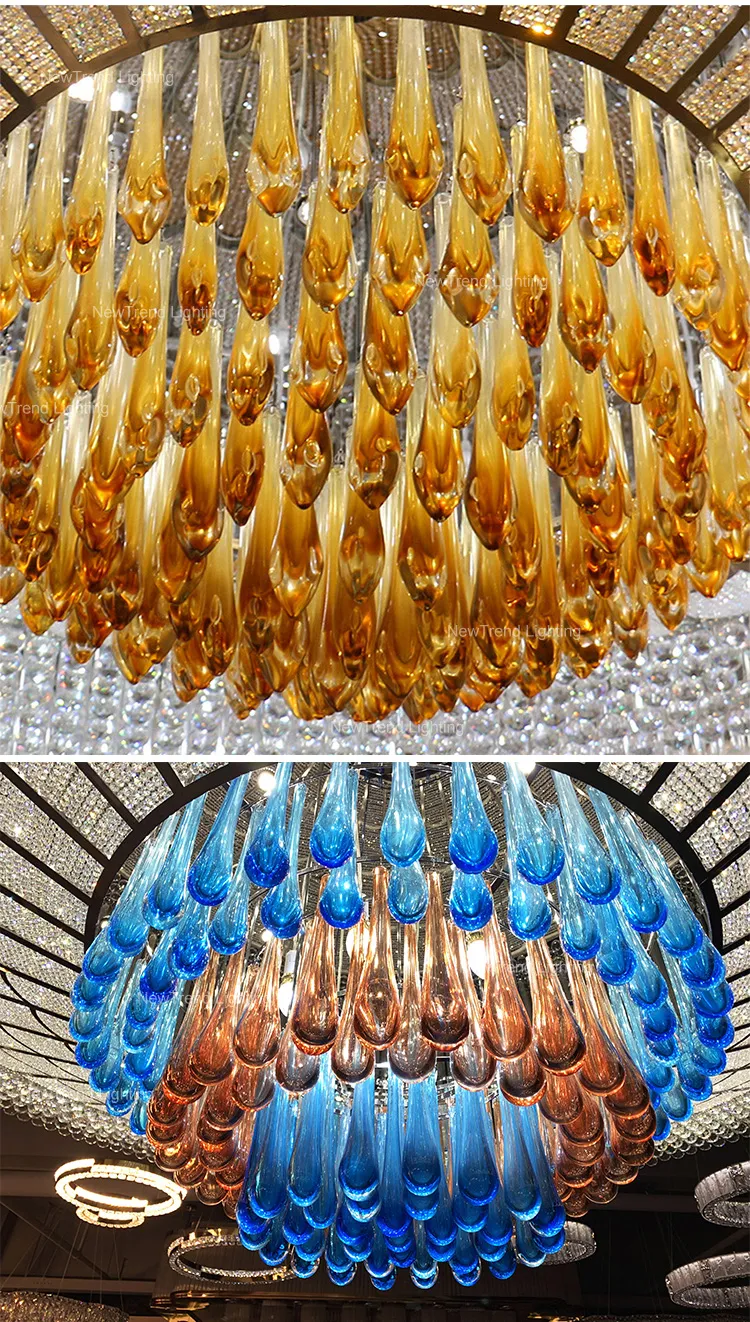 Luxury Lamp Custom Large Project Banquet Lighting Luxury LED Crystal Ceiling Chandelier