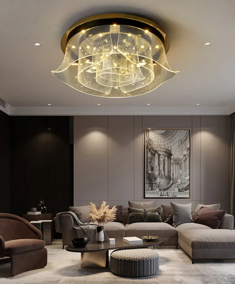 Modern Ceiling Lamp Elegant Round Flower Acrylic LED Ceiling Lights