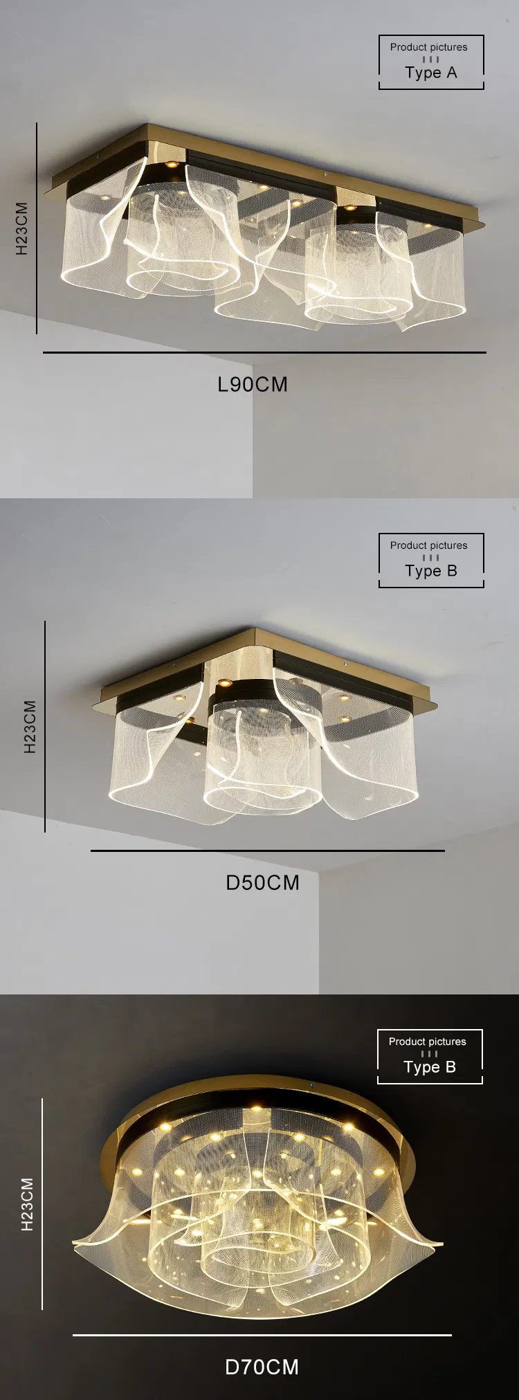 Modern Ceiling Lamp Elegant Round Flower Acrylic LED Ceiling Lights