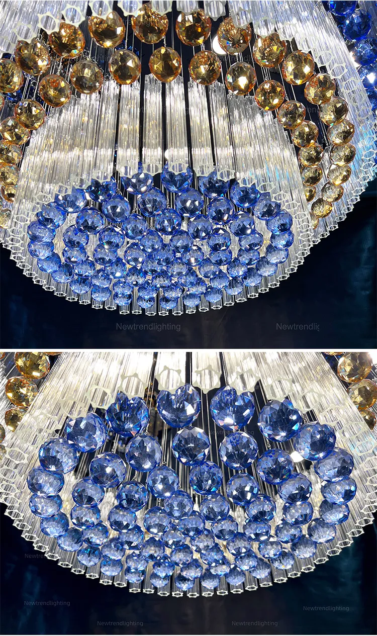 Professional Custom Indoor Hotel Decoration Lighting Luxury Crystal Ceiling Chandelier