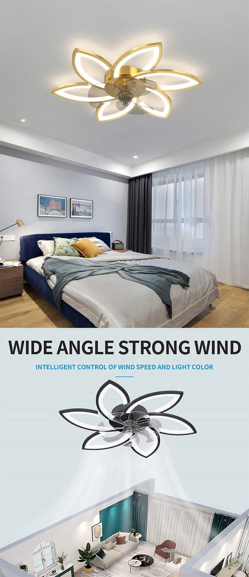 Modern 6-Head Acrylic Ceiling Lighting Fixture for Bedroom Kitchen Indoor Use