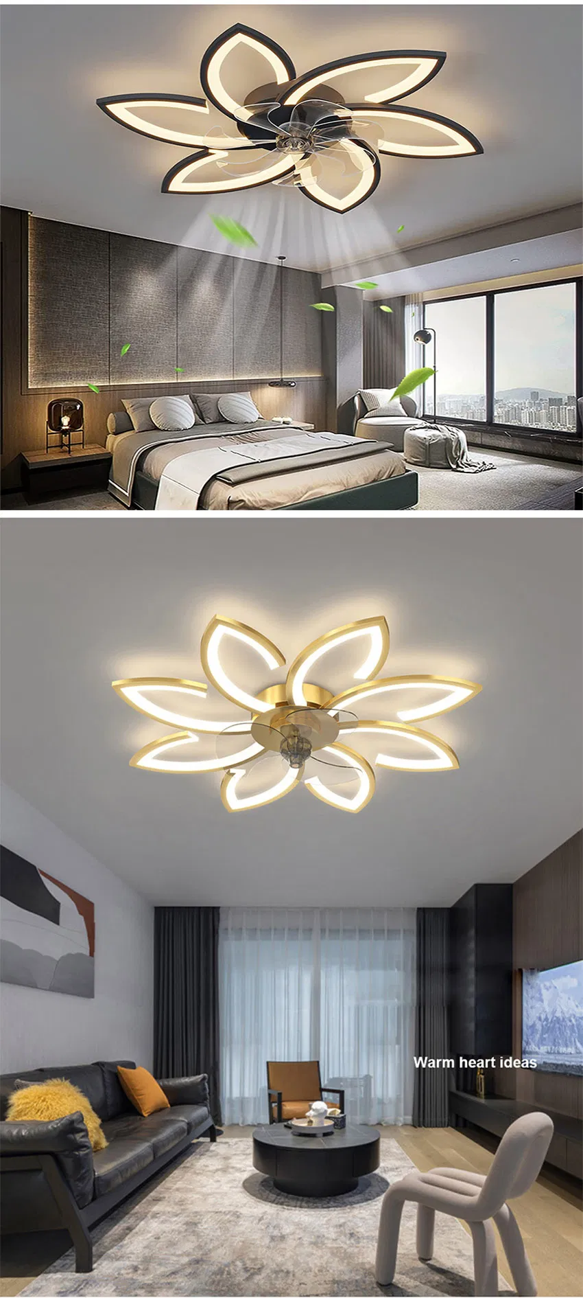 Modern 6-Head Acrylic Ceiling Lighting Fixture for Bedroom Kitchen Indoor Use
