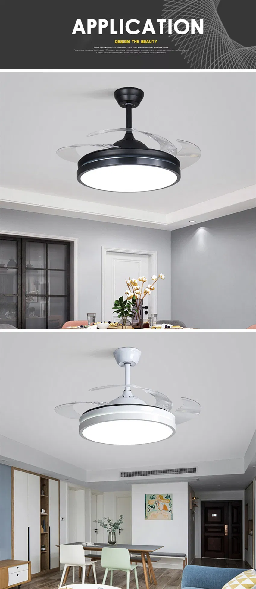 42 Inch Ceiling Fan with Light Remote Ceiling Fan for Living Room