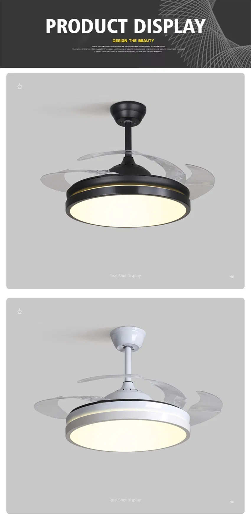 42 Inch Ceiling Fan with Light Remote Ceiling Fan for Living Room