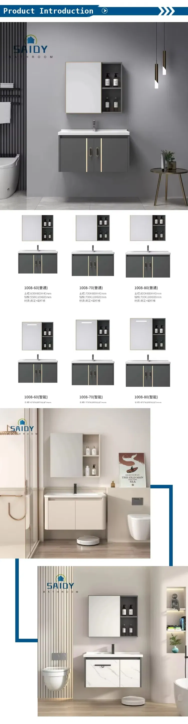 Hot Selling Products Luxury One Sink Bathroom Storage Cabinet Furniture PVC Washbasin Bathroom Vanity