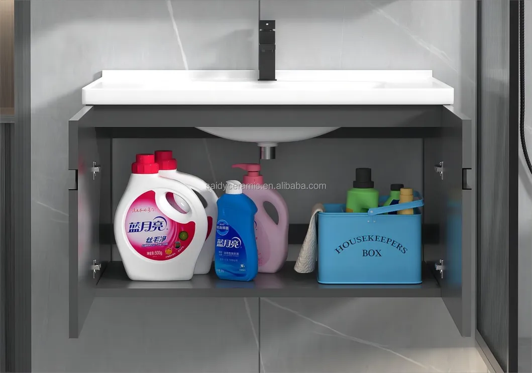 Hot Selling Products Luxury One Sink Bathroom Storage Cabinet Furniture PVC Washbasin Bathroom Vanity