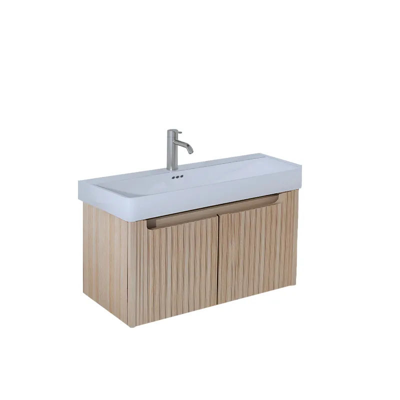 500mm Luxury Hotel PVC Wood Bathroom Cabinet Basin Home Wall Mounted Waterproof Bath Cabinet 2415-50