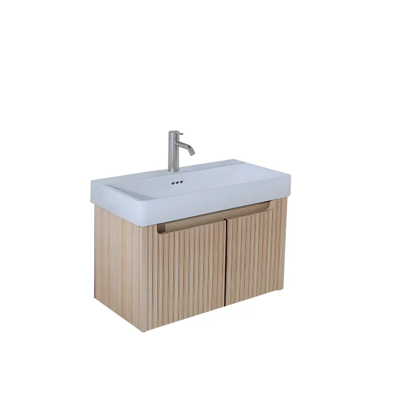 500mm Luxury Hotel PVC Wood Bathroom Cabinet Basin Home Wall Mounted Waterproof Bath Cabinet 2415-50