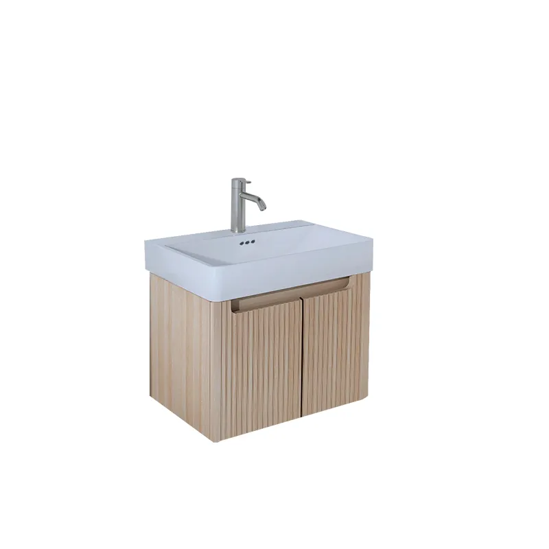 500mm Luxury Hotel PVC Wood Bathroom Cabinet Basin Home Wall Mounted Waterproof Bath Cabinet 2415-50