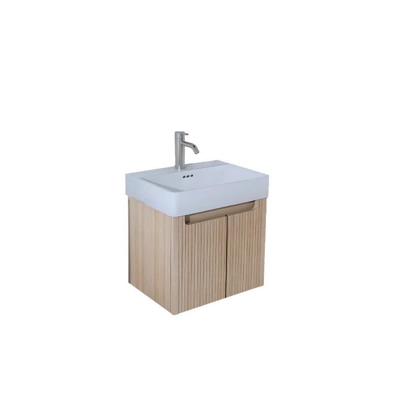 500mm Luxury Hotel PVC Wood Bathroom Cabinet Basin Home Wall Mounted Waterproof Bath Cabinet 2415-50