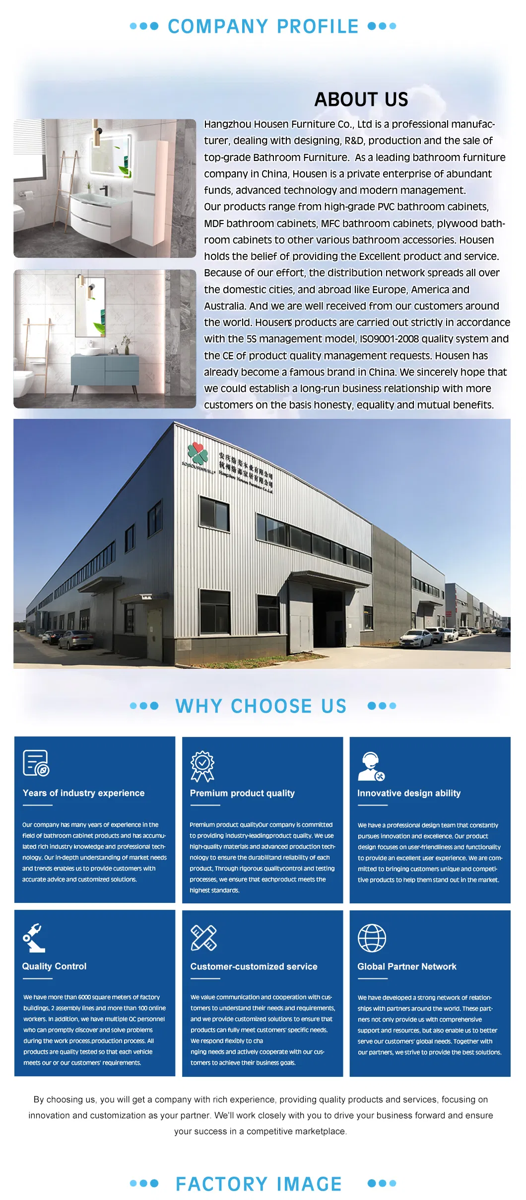 Home Bathroom Furniture Cabinet with Smart LED Round Light Mirror Variety