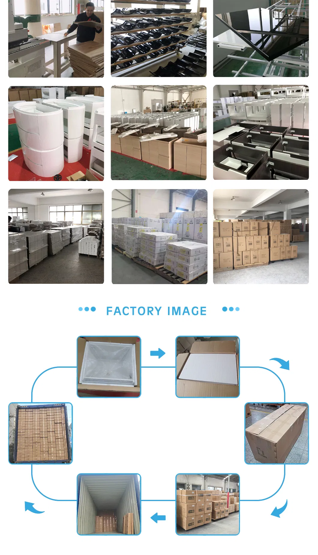 Home Bathroom Furniture Cabinet with Smart LED Round Light Mirror Variety