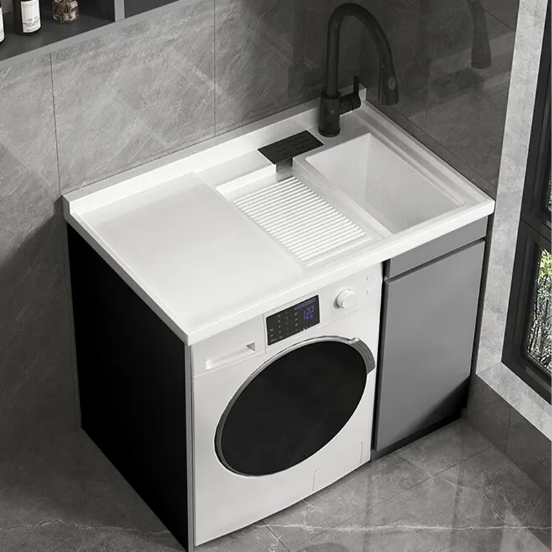 1000mm Balcony Laundry Sink Cabinet with Washing Machine in Balcony Storage Cabinet