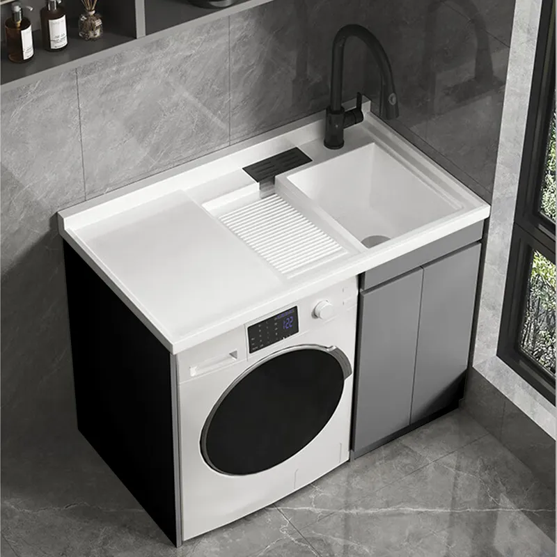 1000mm Balcony Laundry Sink Cabinet with Washing Machine in Balcony Storage Cabinet