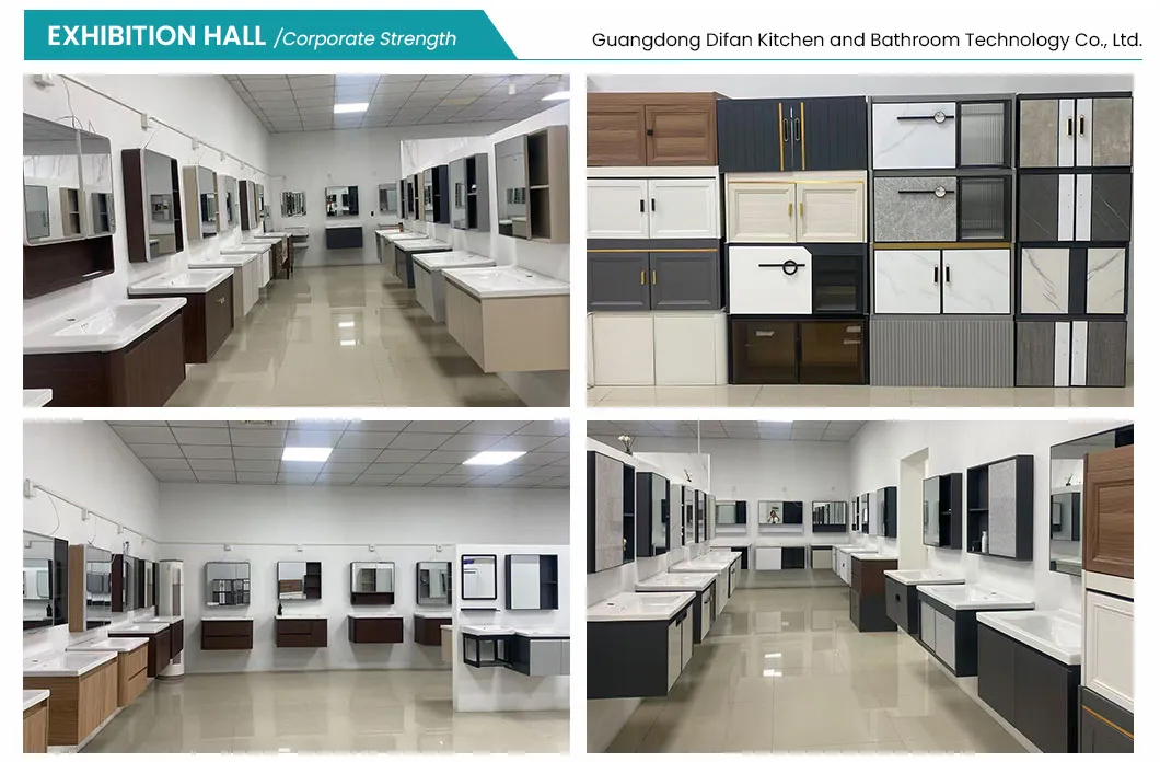 Hot-Selling Wood Color Bath Furniture Wall Hanging Mirror Bathroom Sink Cabinet