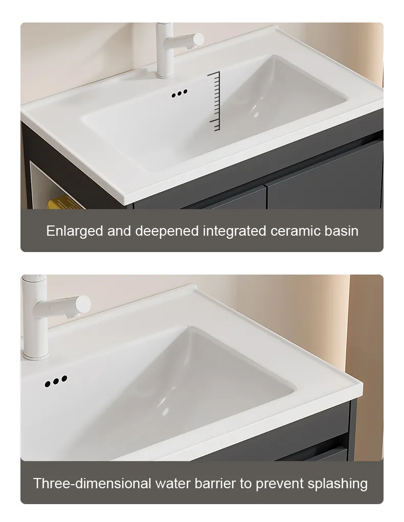 Hot-Selling Wood Color Bath Furniture Wall Hanging Mirror Bathroom Sink Cabinet