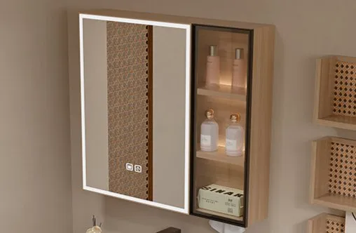 Hot-Selling Wood Color Bath Furniture Wall Hanging Mirror Bathroom Sink Cabinet