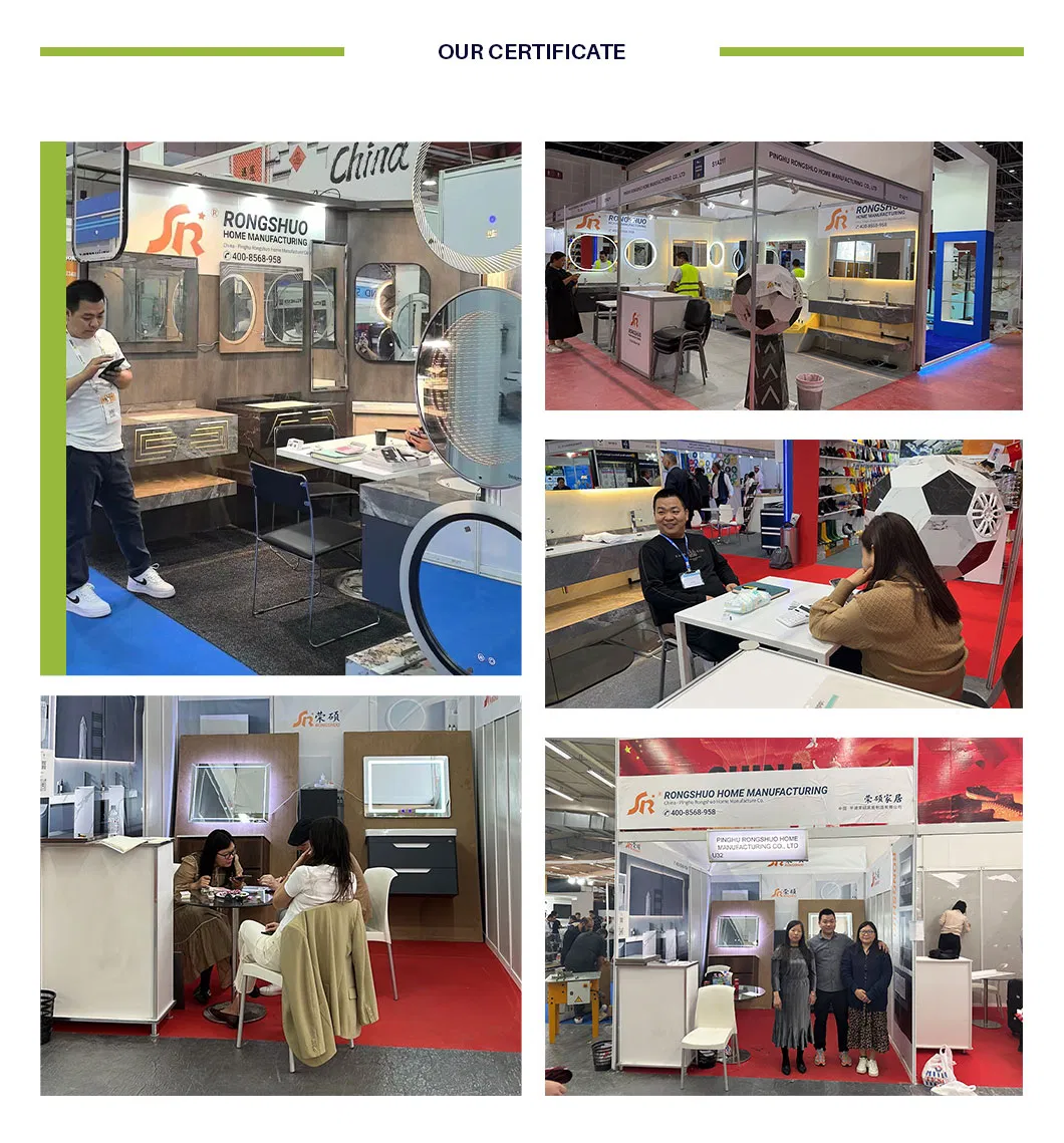 Modern Wall Mounted Bathroom Vanity Set for Bathroom Hotel Villa Apartment Washroom LED Mirror Cabinet