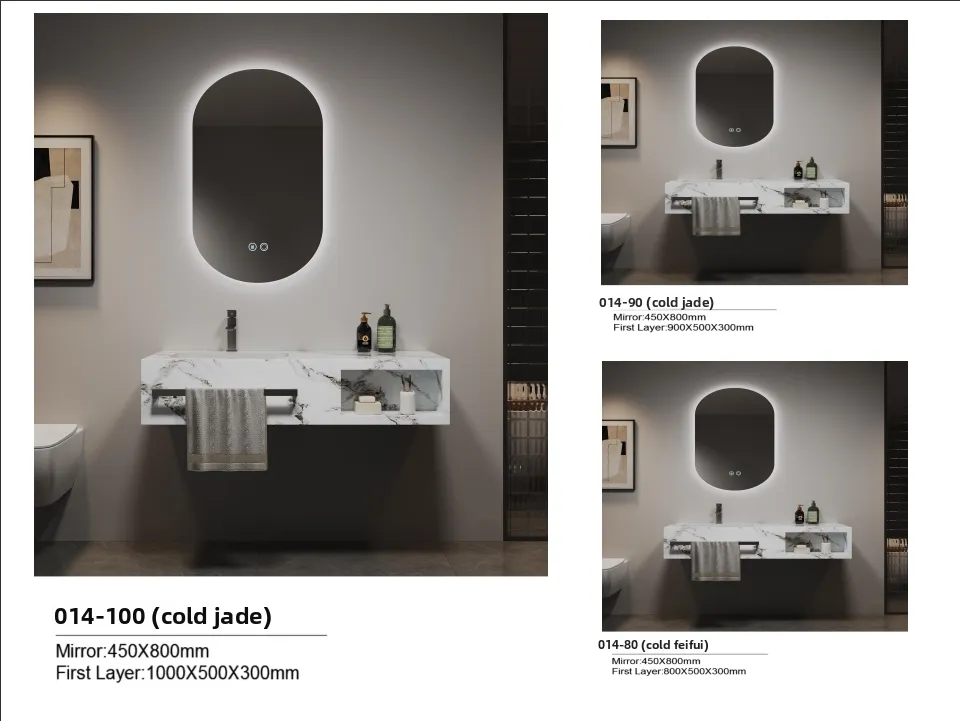 Luxury Integrated Basin, Washbasin, Rock Slab Countertop, Washbasin Bathroom Cabinet