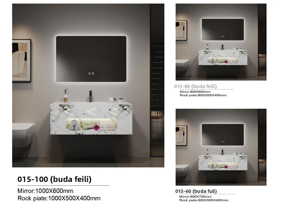 Luxury Integrated Basin, Washbasin, Rock Slab Countertop, Washbasin Bathroom Cabinet