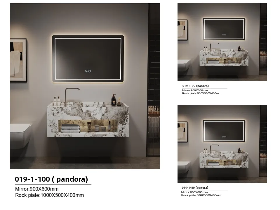 Luxury Integrated Basin, Washbasin, Rock Slab Countertop, Washbasin Bathroom Cabinet