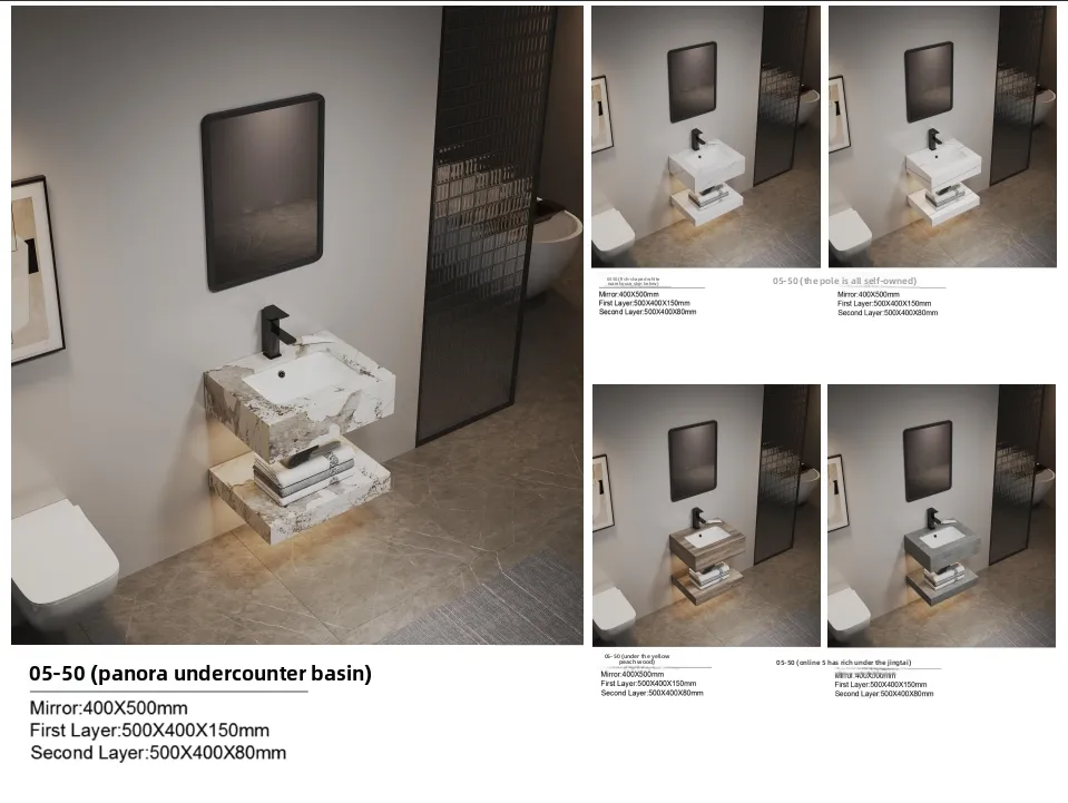 Luxury Integrated Basin, Washbasin, Rock Slab Countertop, Washbasin Bathroom Cabinet