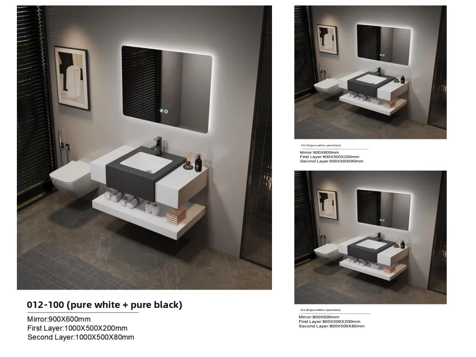 Luxury Integrated Basin, Washbasin, Rock Slab Countertop, Washbasin Bathroom Cabinet