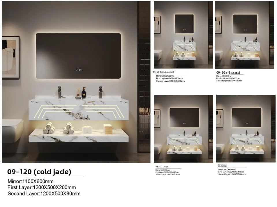 Luxury Integrated Basin, Washbasin, Rock Slab Countertop, Washbasin Bathroom Cabinet