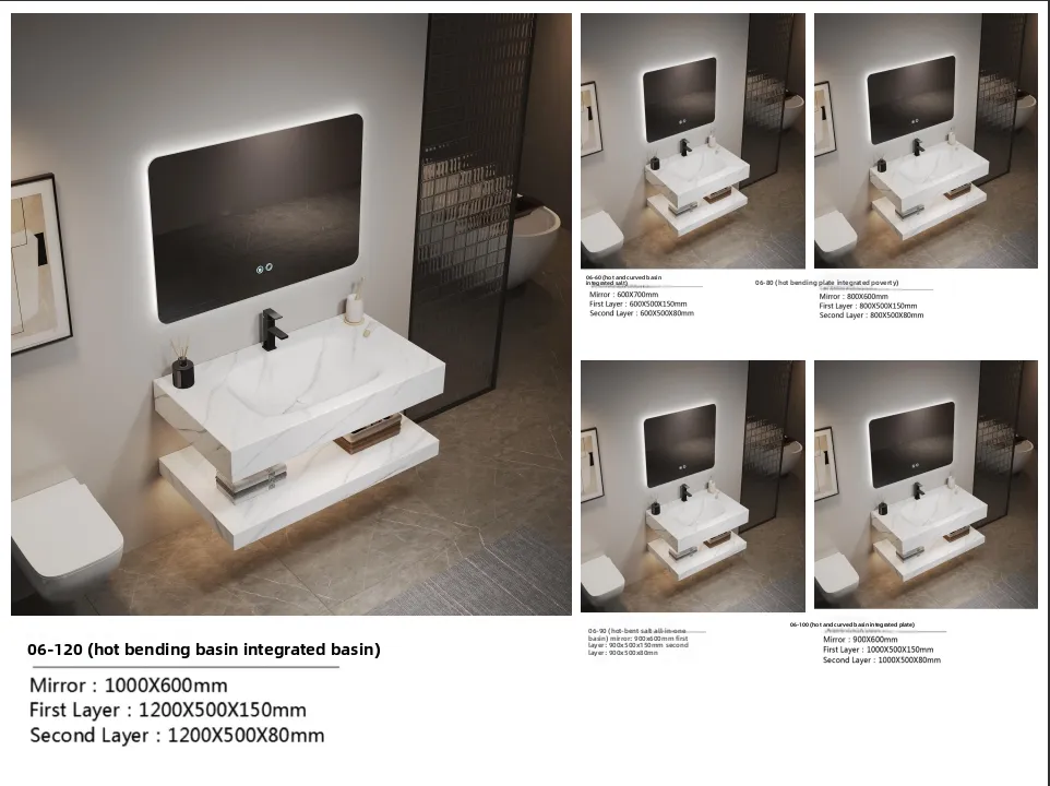 Luxury Integrated Basin, Washbasin, Rock Slab Countertop, Washbasin Bathroom Cabinet
